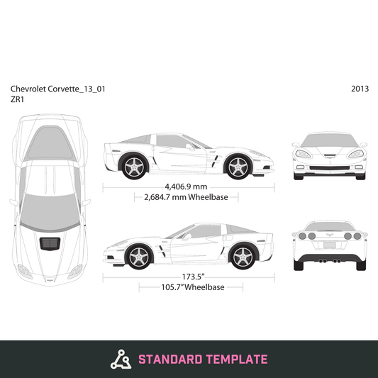 2013 Chevy Corvette vector wrap template, Design-Ready PDF - GravBase