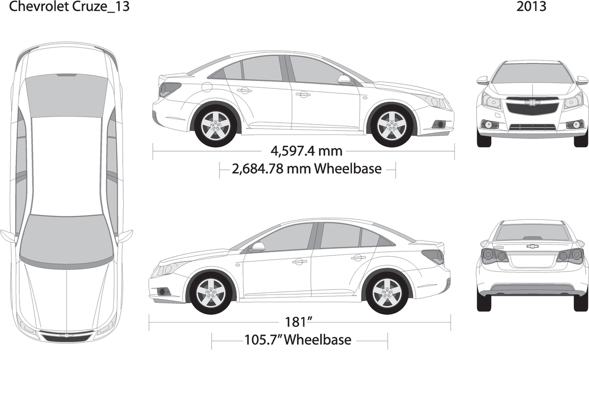 2013 Chevy Cruze V13 Vehicle Wrap Template
