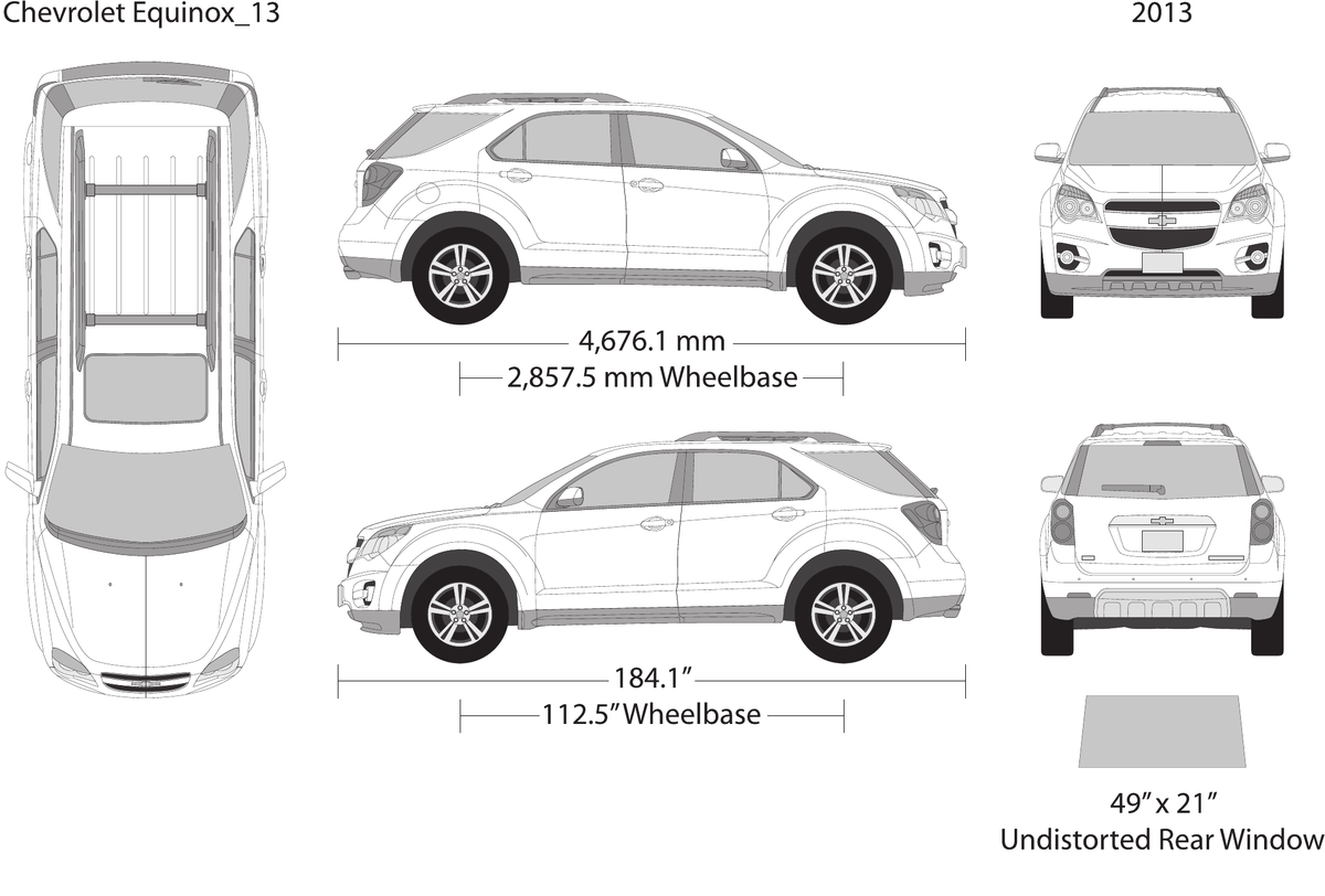 2013 Chevy Equinox free vector vehicle wrap template - GravBase