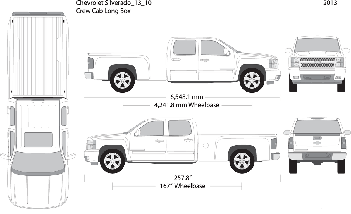 2013 Chevy Silverado 1500 V10 Vehicle Wrap Template