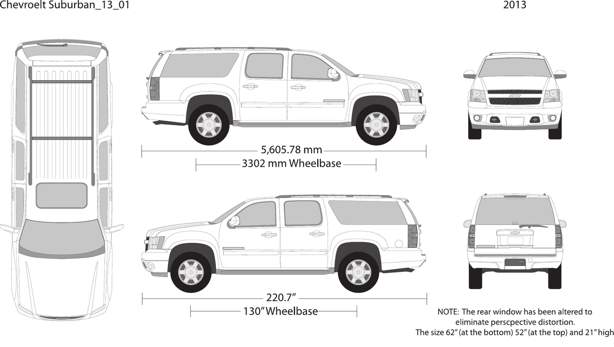2013 Chevy Suburban vector wrap template, Design-Ready PDF - GravBase