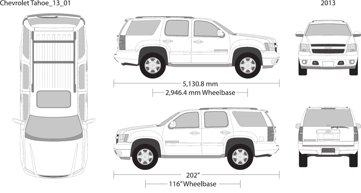 2013 Chevy Tahoe vector wrap template, Design-Ready PDF - GravBase