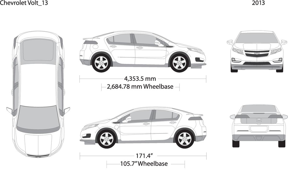 2013 Chevy Volt V13 Vehicle Wrap Template