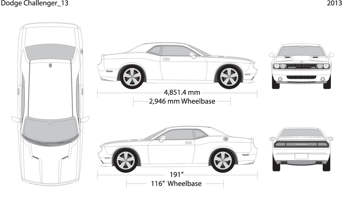 2013 Dodge Challenger V13 Vehicle Wrap Template