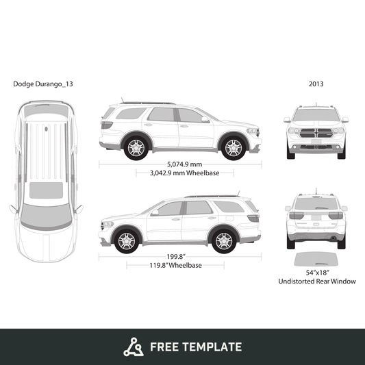 2013 Dodge Durango free vector vehicle wrap template - GravBase