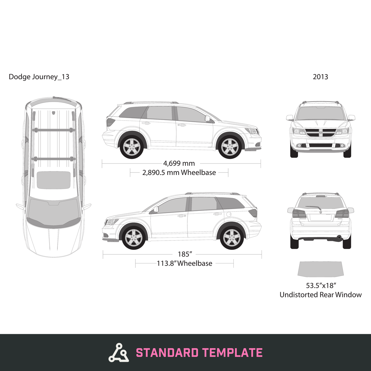 2013 Dodge Journey vector wrap template, Design-Ready PDF - GravBase