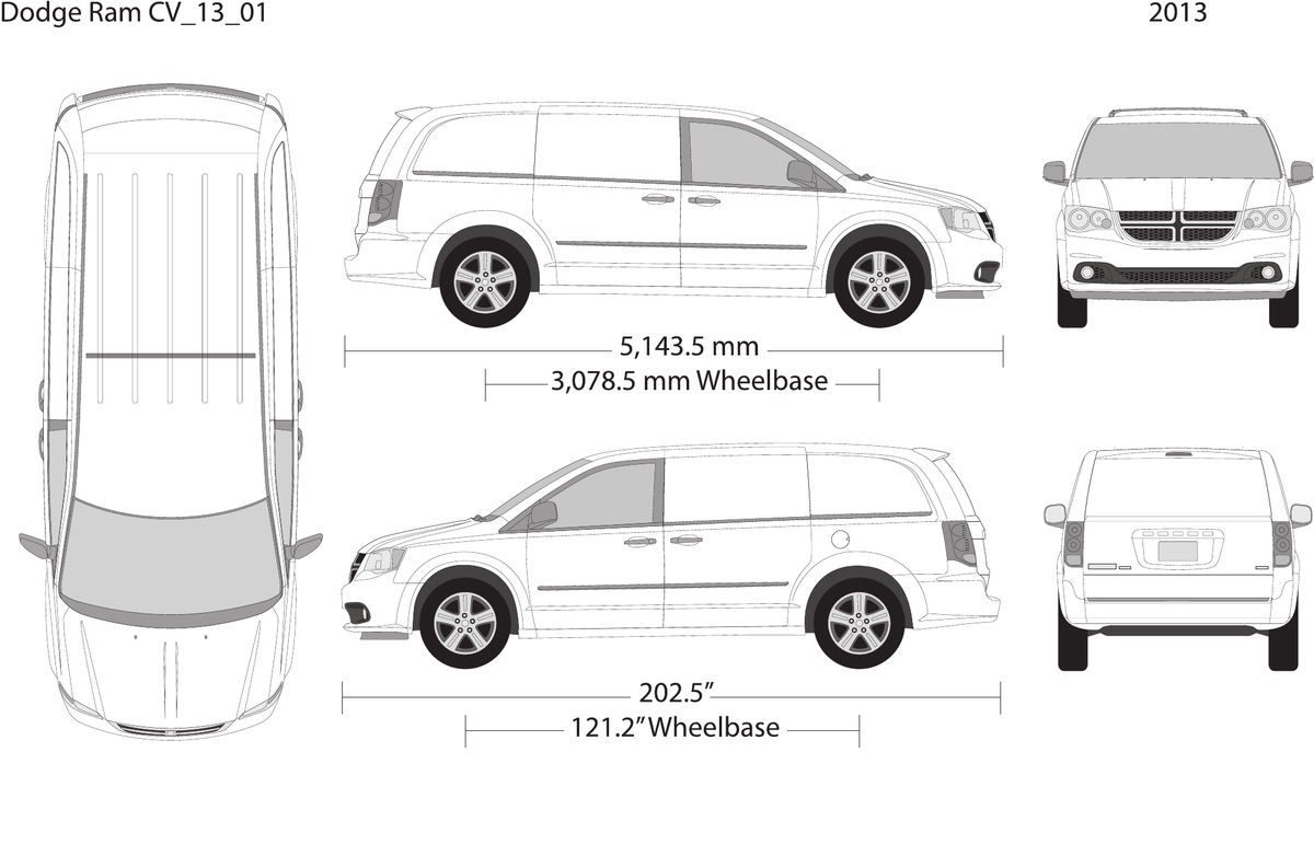 2013 Dodge Ram CV vector wrap template, Design-Ready PDF - GravBase