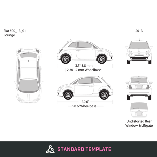 2013 Fiat 500 vector wrap template V01, Design-Ready PDF - GravBase