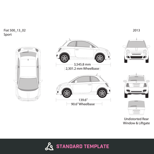2013 Fiat 500 vector wrap template V02, Design-Ready PDF - GravBase