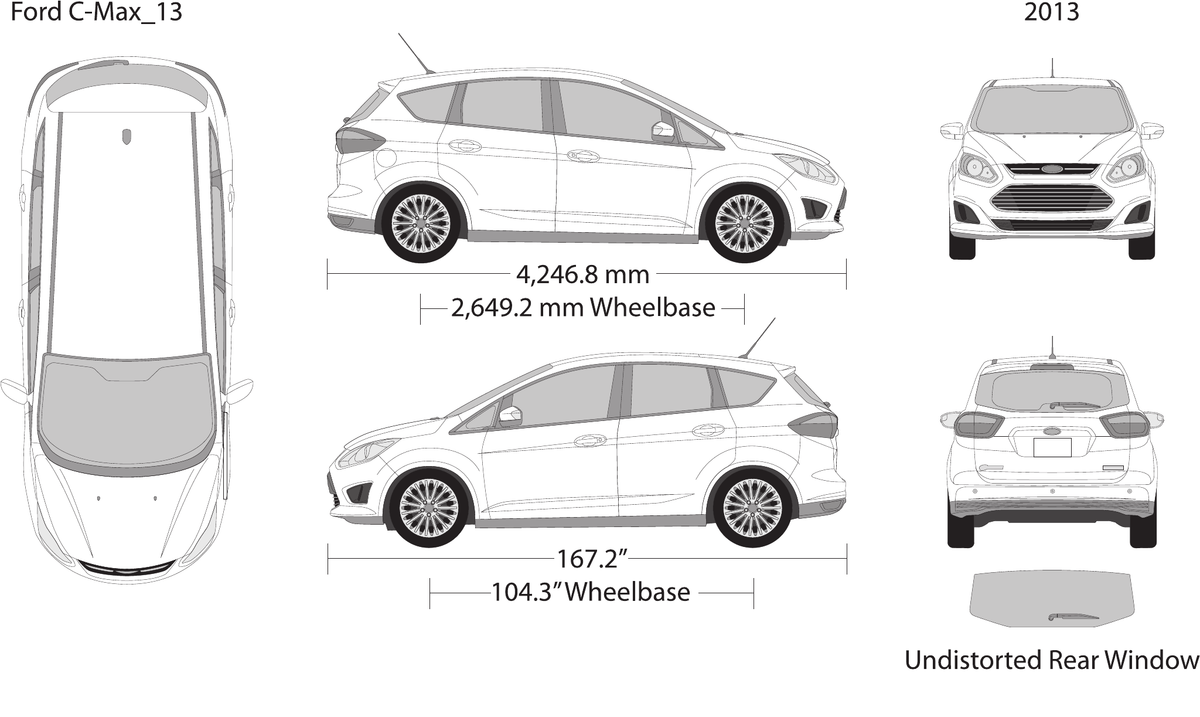 2013 Ford C-Max Vector Wrap Template - GravBase