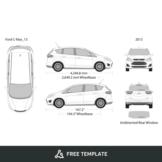 2013 Ford C-Max free vector vehicle wrap template - GravBase