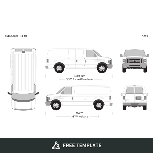 2013 Ford E Series free vector vehicle wrap template - GravBase