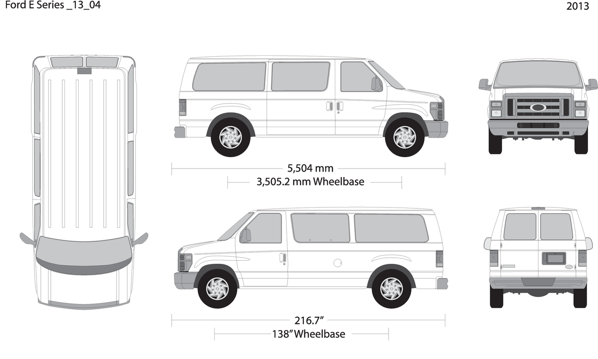 2013 Ford E Series V04 Vehicle Wrap Template