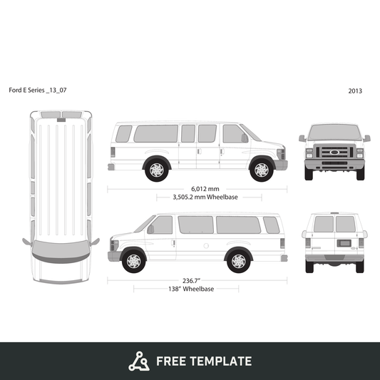 2013 Ford E Series free vector vehicle wrap template - GravBase