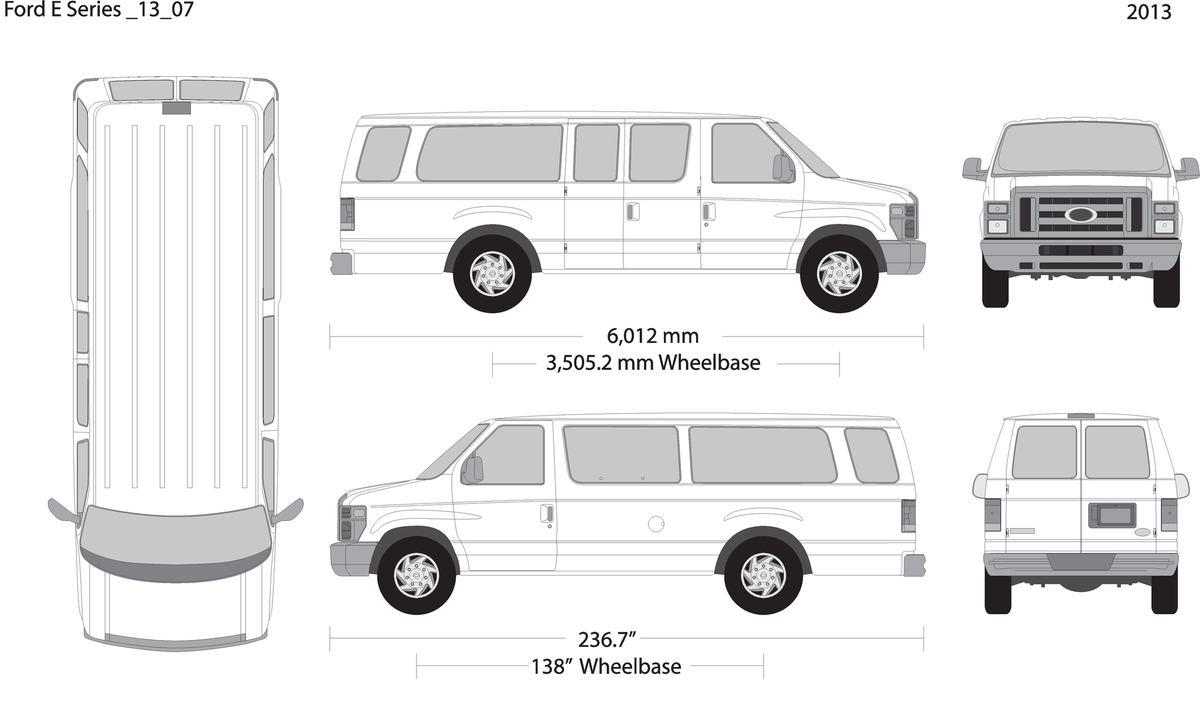 2013 Ford E Series V07 Vehicle Wrap Template
