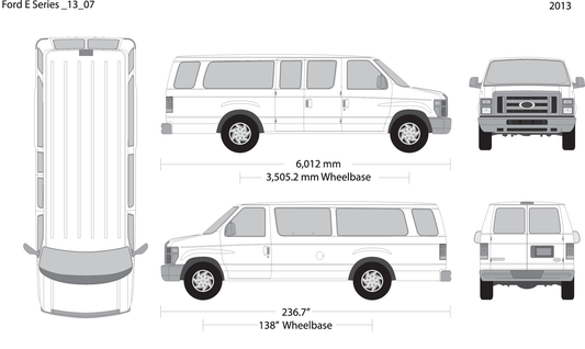 2013 Ford E Series V07 Vehicle Wrap Template