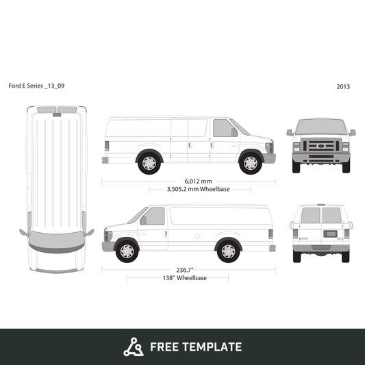 2013 Ford E Series free vector vehicle wrap template - GravBase