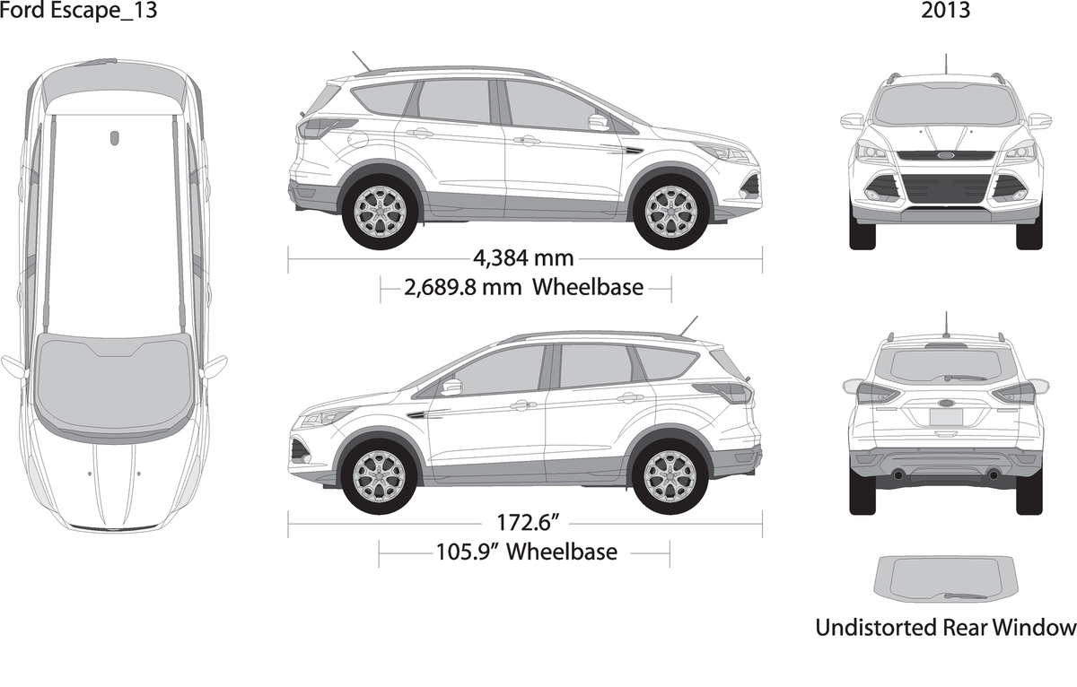 2013 Ford Escape V13 Vehicle Wrap Template