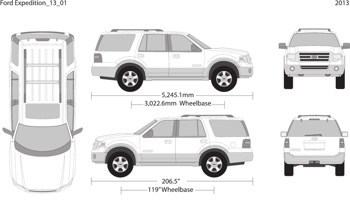 2013 Ford Expedition vector wrap template V01, Design-Ready PDF - GravBase