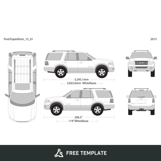 2013 Ford Expedition free vector vehicle wrap template - GravBase