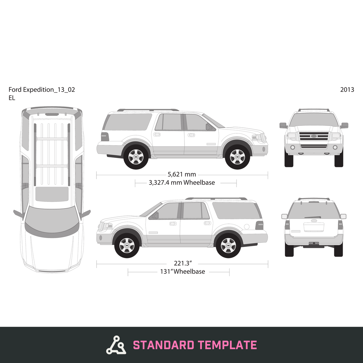 2013 Ford Expedition vector wrap template V02, Design-Ready PDF - GravBase