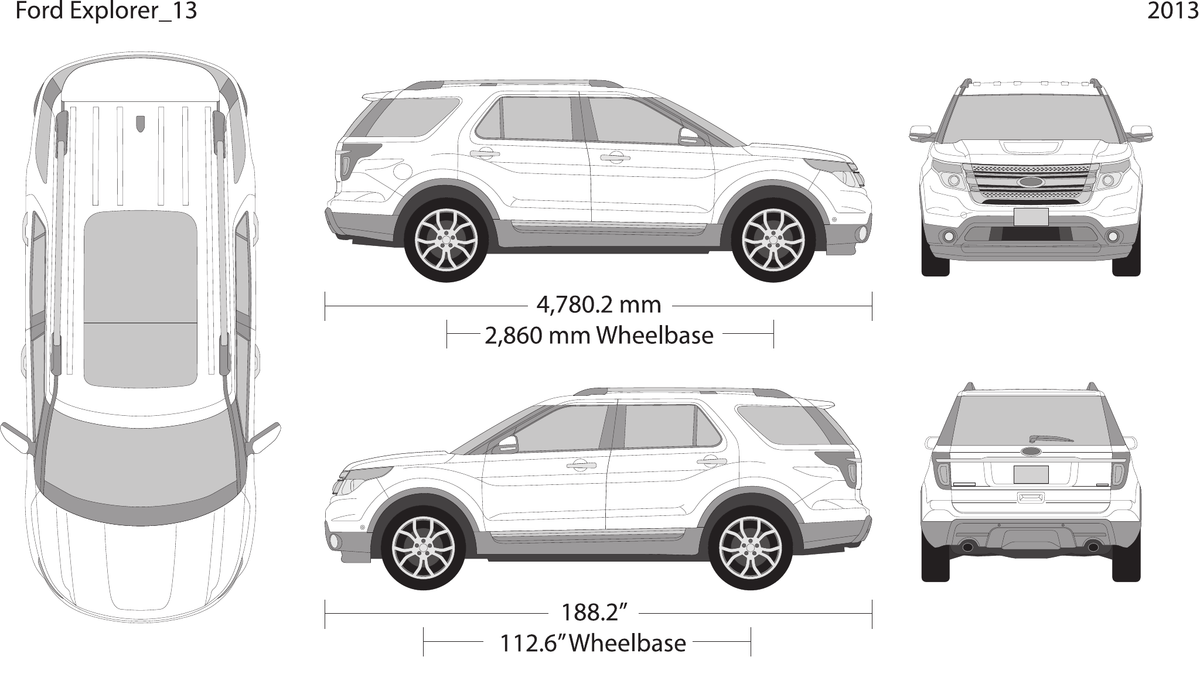 2013 Ford Explorer vector wrap template, Design-Ready PDF - GravBase