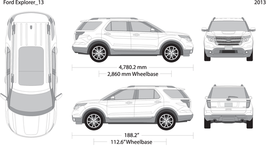 2013 Ford Explorer V13 Vehicle Wrap Template
