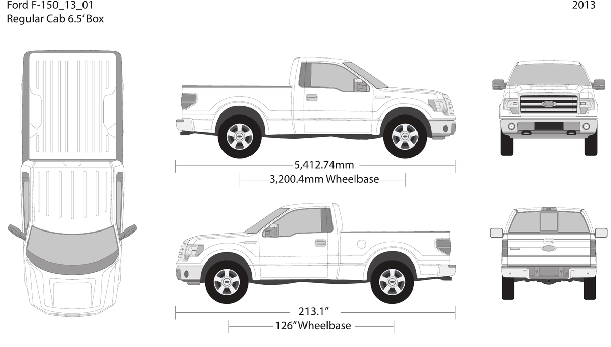 2013 Ford F-150 vector wrap template V01, Design-Ready PDF - GravBase