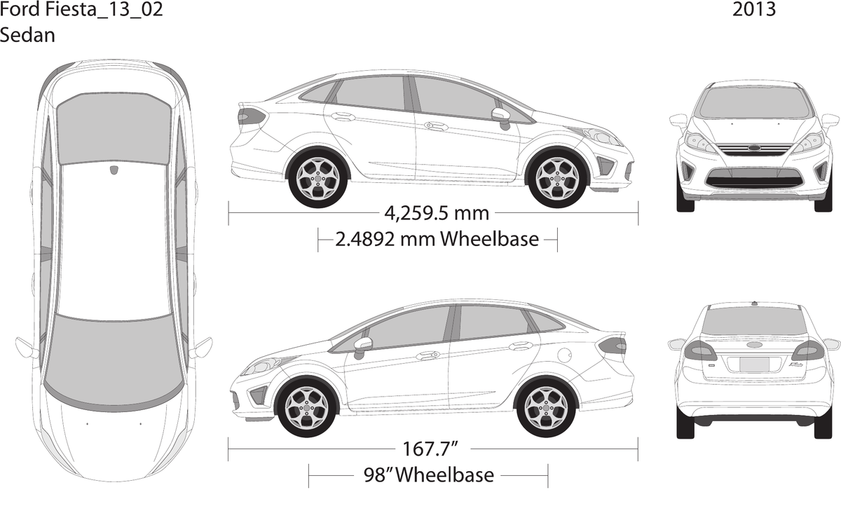2013 Ford Fiesta vector wrap template V02, Design-Ready PDF - GravBase