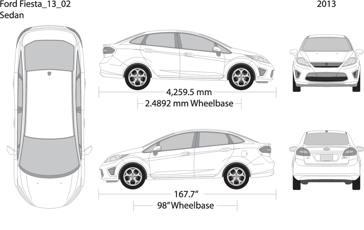2013 Ford Fiesta V02 Vehicle Wrap Template