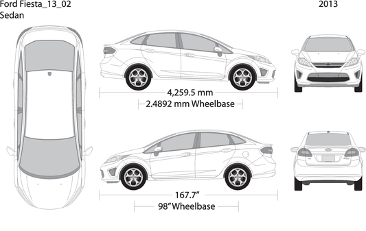 2013 Ford Fiesta V02 Vehicle Wrap Template