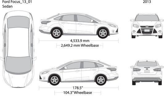 2013 Ford Focus V01 Vehicle Wrap Template