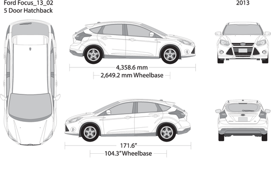 2013 Ford Focus V02 Vehicle Wrap Template
