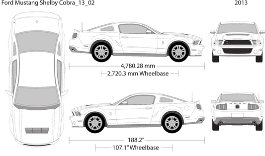 2013 Ford Mustang Vector Wrap Template - GravBase
