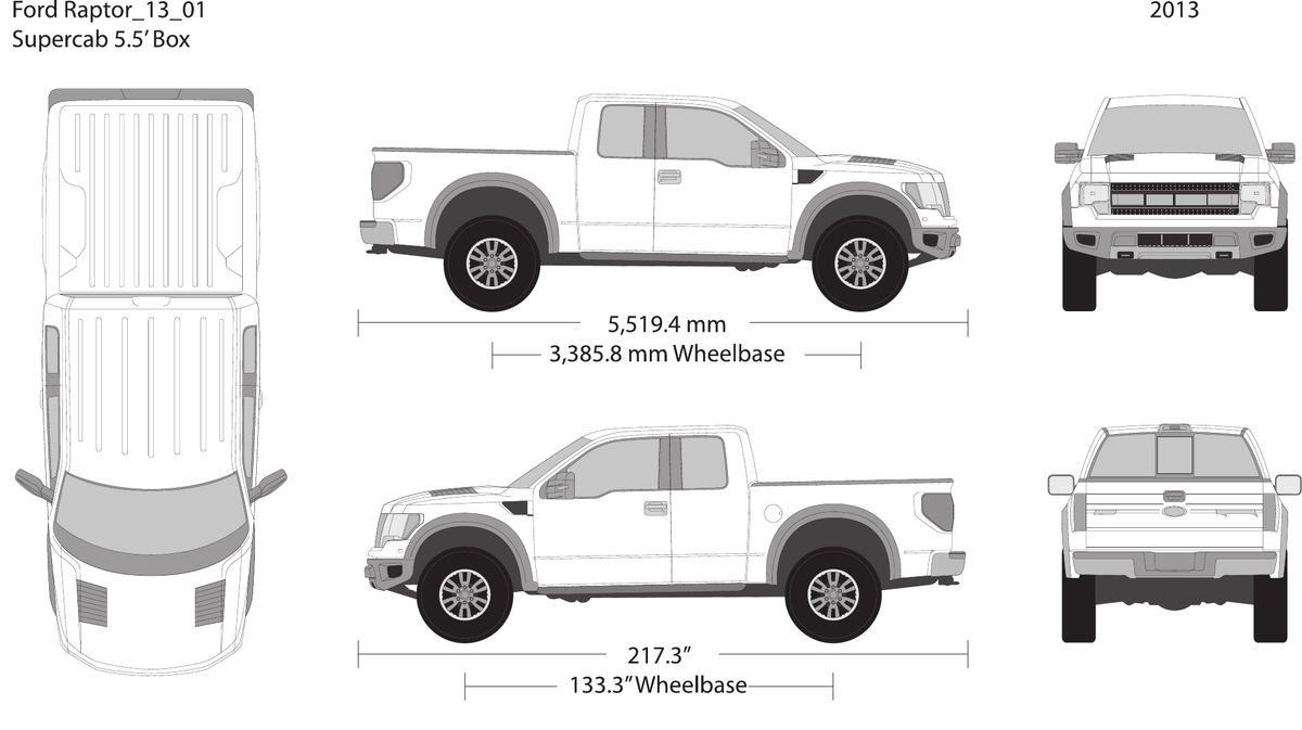 2013 Ford Raptor vector wrap template V01, Design-Ready PDF - GravBase