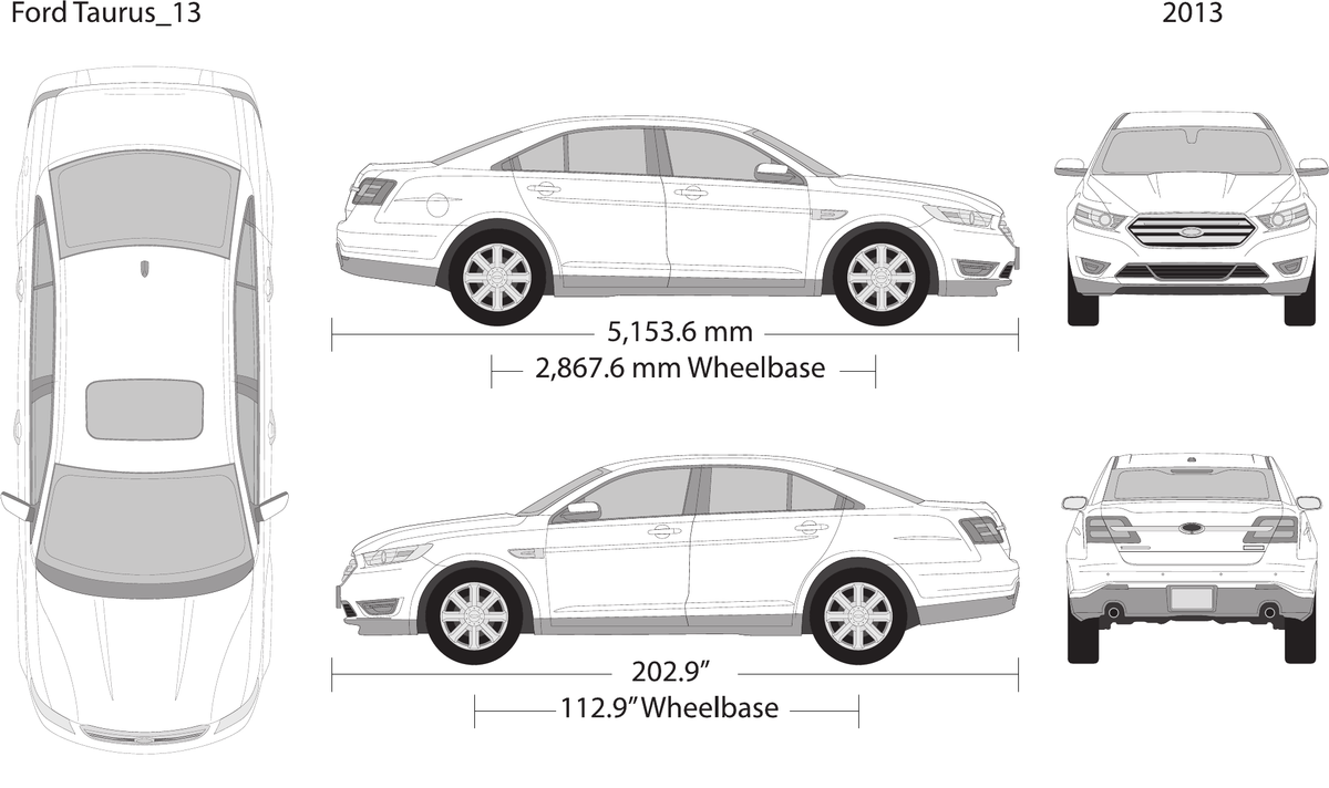 2013 Ford Taurus vector wrap template, Design-Ready PDF - GravBase