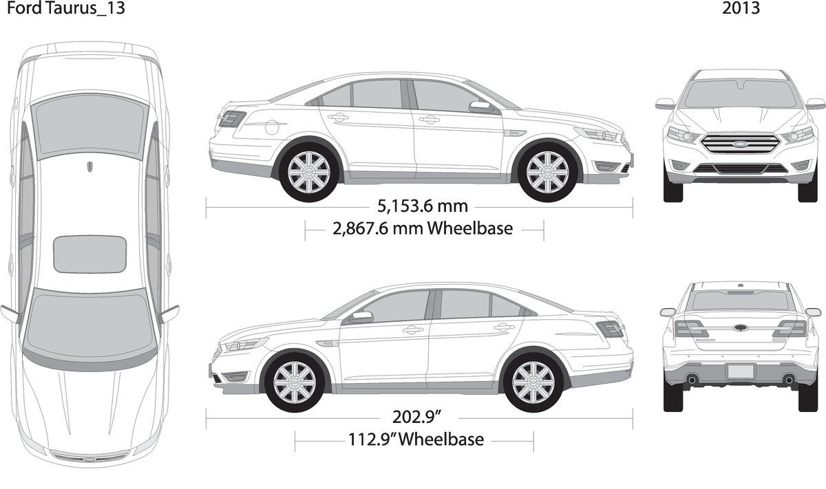 2013 Ford Taurus V13 Vehicle Wrap Template