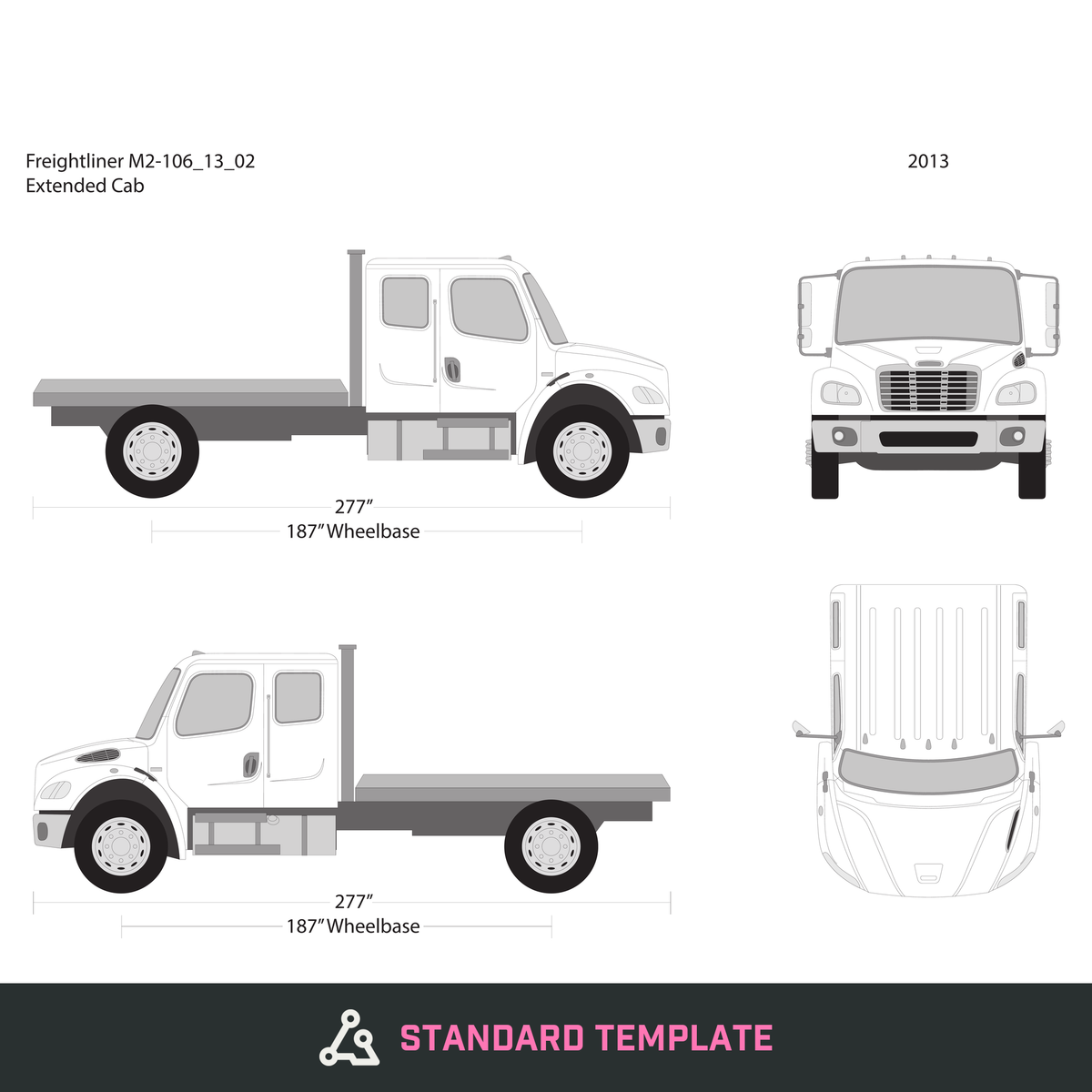 2013 Freightliner M2-106 vector wrap template V02, Design-Ready PDF - GravBase