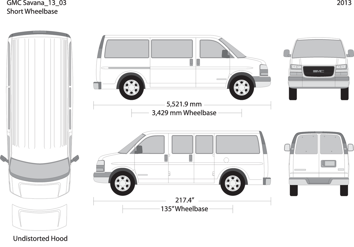 2013 Gmc Savana V03 Vehicle Wrap Template