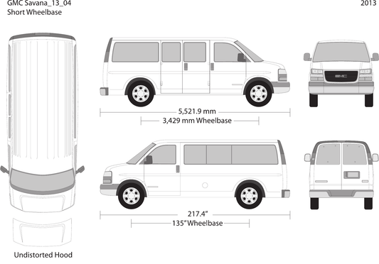2013 GMC Savana vector wrap template V04, Design-Ready PDF - GravBase