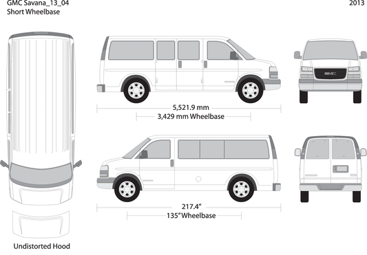 2013 Gmc Savana V04 Vehicle Wrap Template