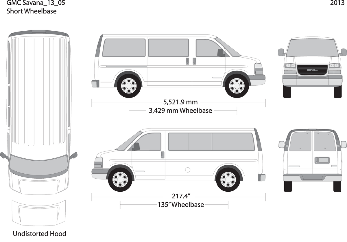 2013 Gmc Savana V05 Vehicle Wrap Template