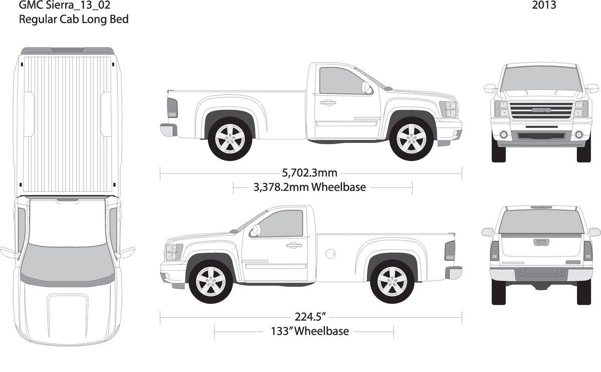 2013 Gmc Sierra 1500 V02 Vehicle Wrap Template