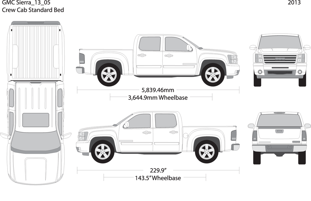 2013 Gmc Sierra 1500 V05 Vehicle Wrap Template