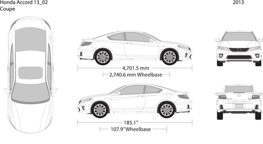 2013 Honda Accord Coupe vector wrap template, Design-Ready PDF - GravBase