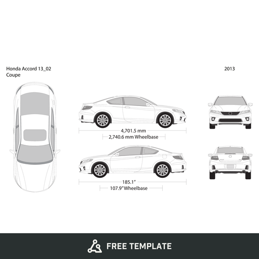 2013 Honda Accord Coupe free vector vehicle wrap template - GravBase