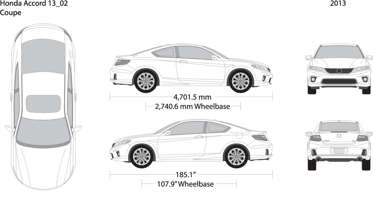 2013 Honda Accord Coupe V02 Vehicle Wrap Template