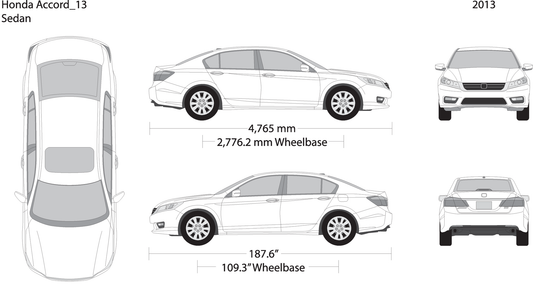 2013 Honda Accord Sedan V01 Vehicle Wrap Template