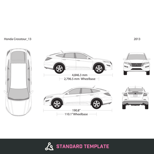 2013 Honda Crosstour vector wrap template, Design-Ready PDF - GravBase