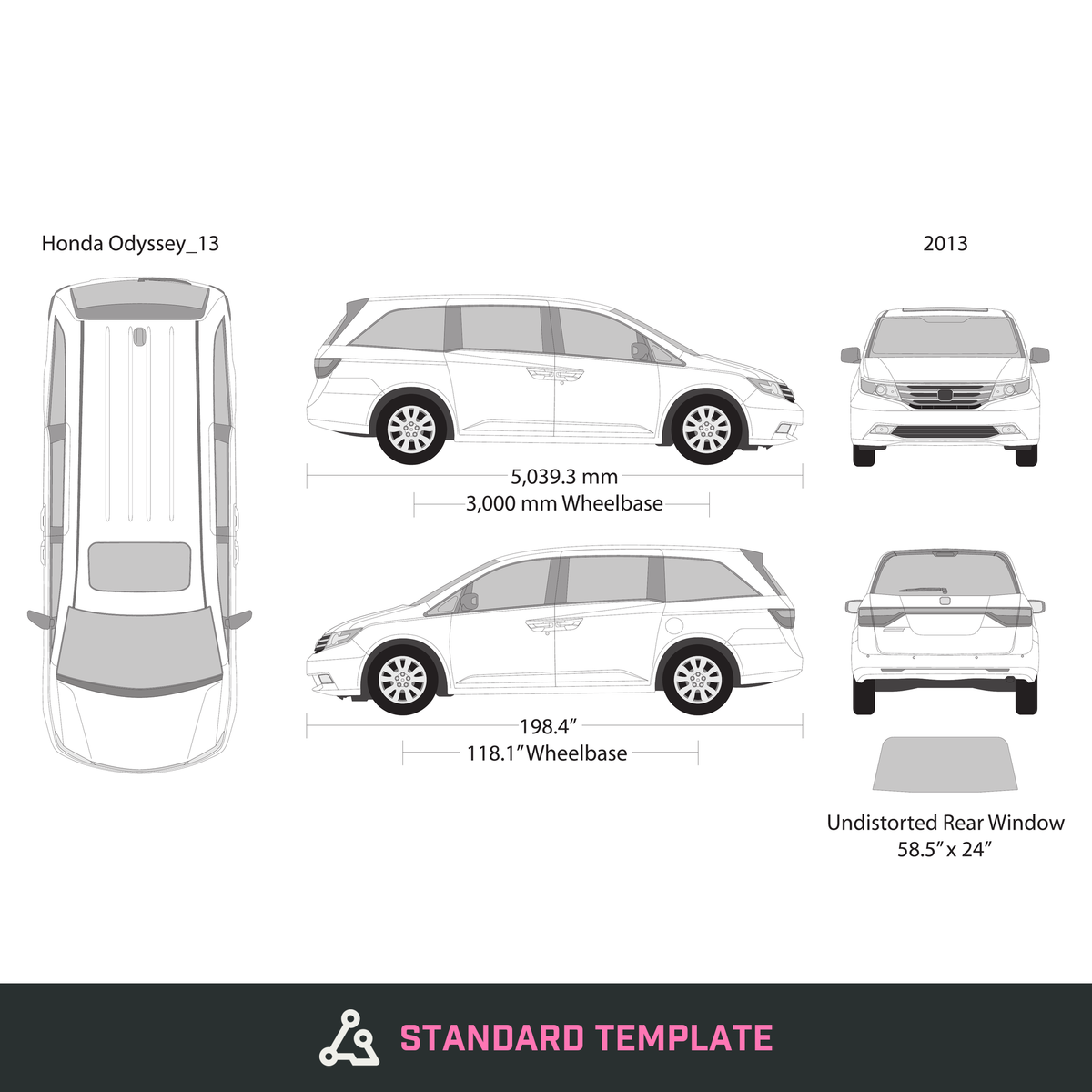 2013 Honda Odyssey vector wrap template, Design-Ready PDF - GravBase